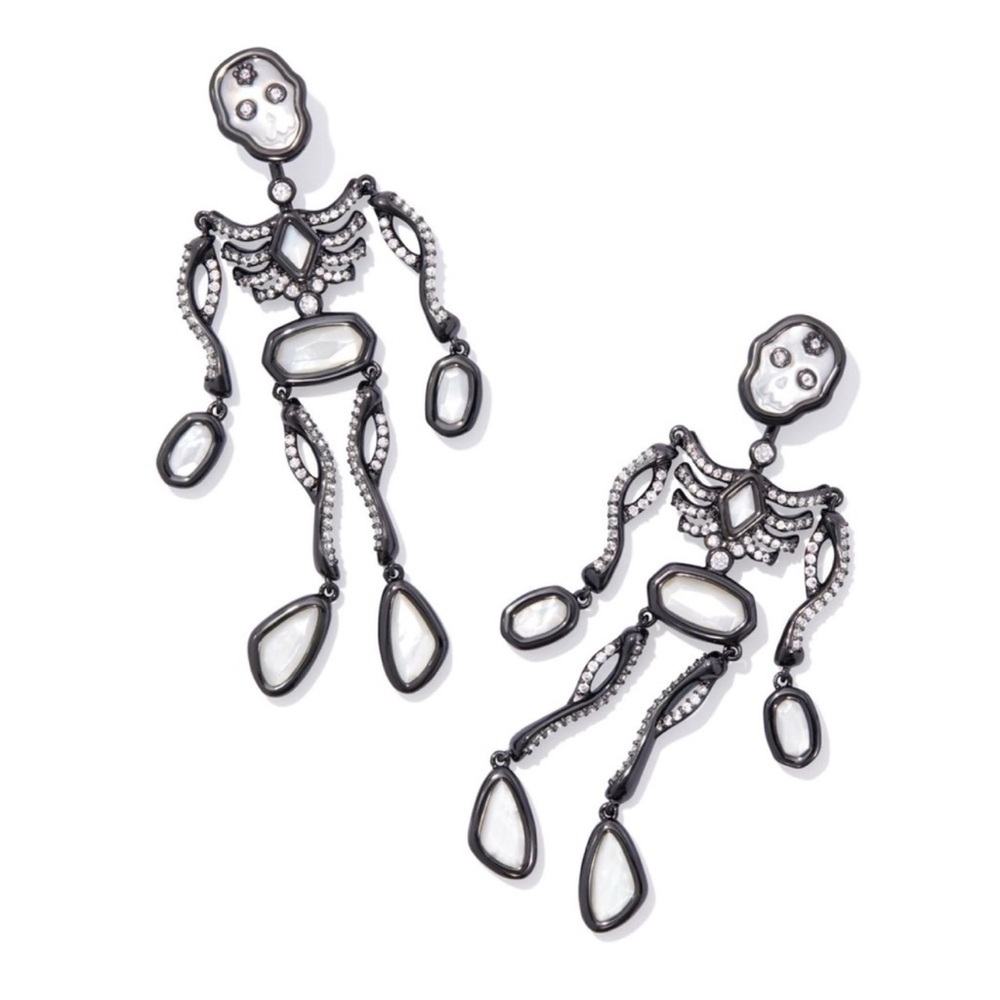 Kendra Scott Black and White Skeleton Earrings